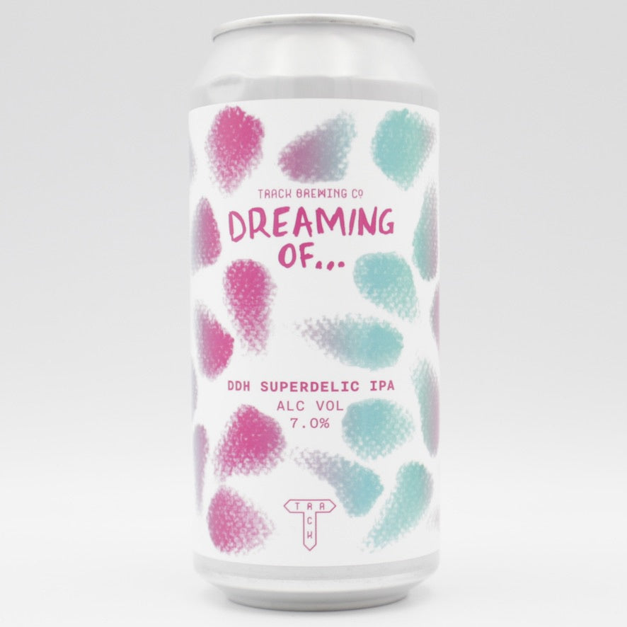 This is a can of Track - Dreaming Of... DDH Superdelic - 7% (440ml). It is a IPA craft beer available to buy from Ghost Whale, voted London's best craft beer shop.