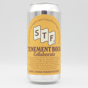 This is a can of Simple Things Fermentations - Tenement Bock - 7.1% (440ml). It is a Lager / Pilsner / Kölsch craft beer available to buy from Ghost Whale, voted London's best craft beer shop.