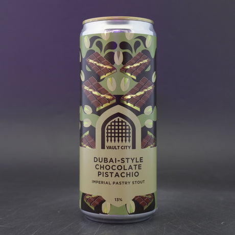 This is a can of Vault City - Dubai-Style Chocolate Imperial Stout - 13% (330ml). It is a Imperial Stout / Porter craft beer available to buy from Ghost Whale, voted London's best craft beer shop.