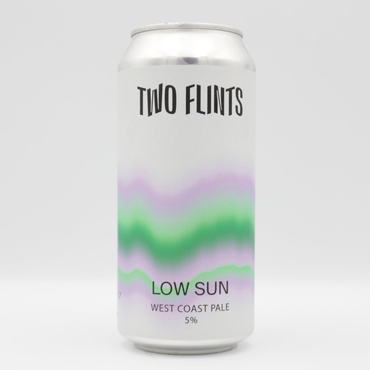 This is a can of Two Flints - Low Sun - 5% (440ml). It is a Pale Ale craft beer available to buy from Ghost Whale, voted London's best craft beer shop.