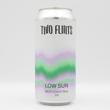 This is a can of Two Flints - Low Sun - 5% (440ml). It is a Pale Ale craft beer available to buy from Ghost Whale, voted London's best craft beer shop.