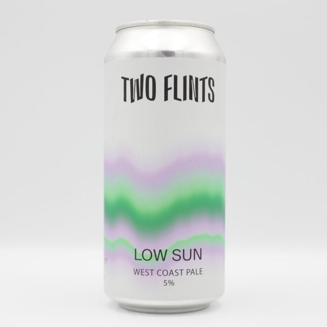 This is a can of Two Flints - Low Sun - 5% (440ml). It is a Pale Ale craft beer available to buy from Ghost Whale, voted London's best craft beer shop.