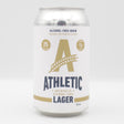 This is a can of Athletic - Lager - 0% (355ml). It is a Lager / Pilsner / Kölsch craft beer available to buy from Ghost Whale, voted London's best craft beer shop.