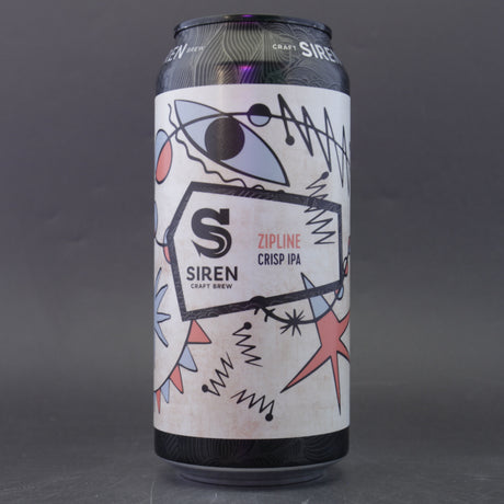 This is a can of Siren - Zipline - 5.8% (440ml). It is a IPA craft beer available to buy from Ghost Whale, voted London's best craft beer shop.