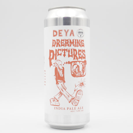 This is a can of DEYA - Dreaming Pictures - 7% (500ml). It is a IPA craft beer available to buy from Ghost Whale, voted London's best craft beer shop.