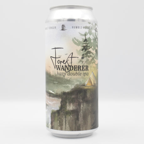 This is a can of Humble Forager - Forest Wanderer - 8% (473ml). It is a Double IPA craft beer available to buy from Ghost Whale, voted London's best craft beer shop.