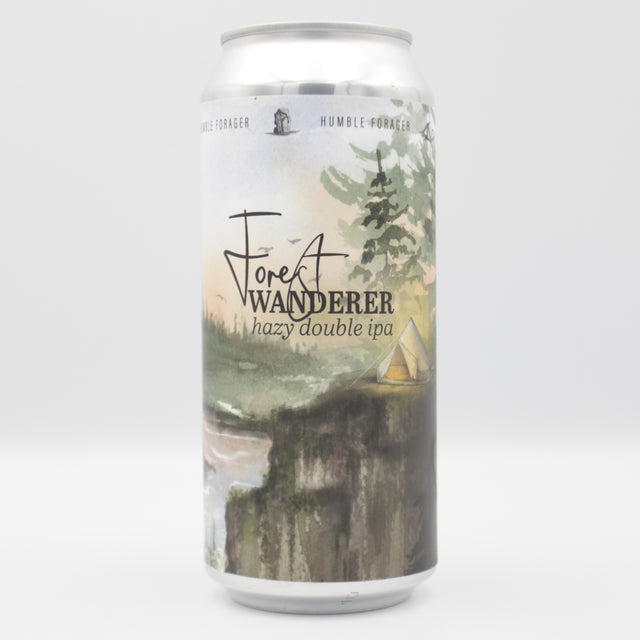 This is a can of Humble Forager - Forest Wanderer - 8% (473ml). It is a Double IPA craft beer available to buy from Ghost Whale, voted London's best craft beer shop.
