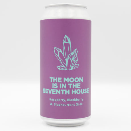 This is a can of Pomona Island - The Moon Is The Seventh House - 5% (440ml). It is a Sour craft beer available to buy from Ghost Whale, voted London's best craft beer shop.