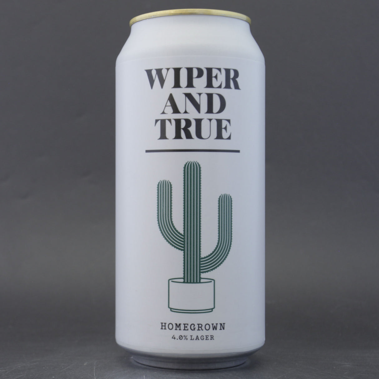 This is a can of Wiper And True - Homegrown - 4% (440ml). It is a Lager / Pilsner / Kölsch craft beer available to buy from Ghost Whale, voted London's best craft beer shop.