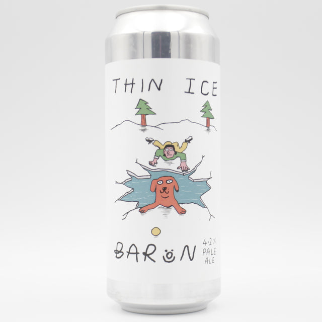 This is a can of Baron - Thin Ice - 4.2% (500ml). It is a Pale Ale craft beer available to buy from Ghost Whale, voted London's best craft beer shop.