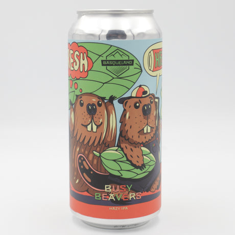 This is a can of Basqueland - Busy Beavers - 6.2% (440ml). It is a IPA craft beer available to buy from Ghost Whale, voted London's best craft beer shop.