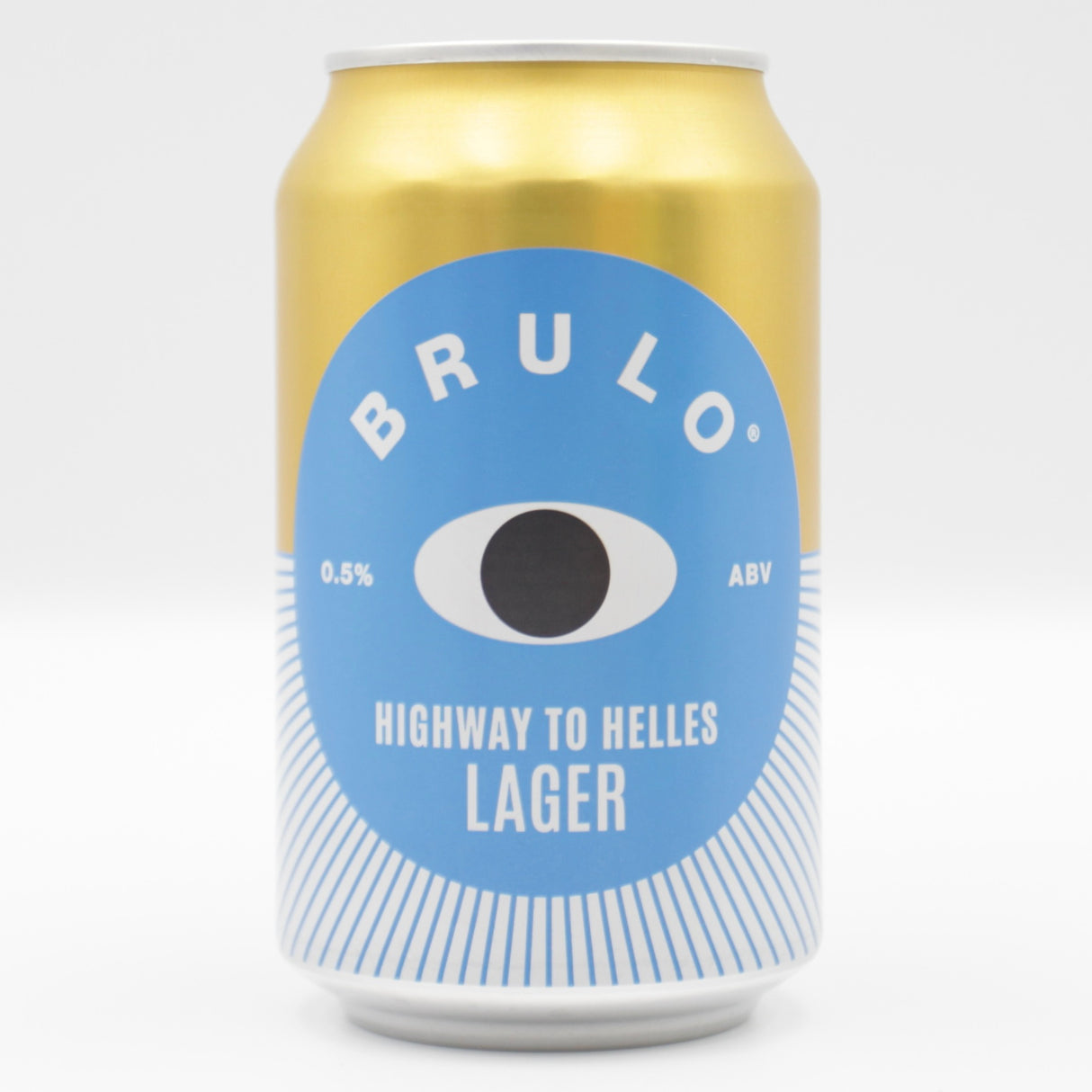 This is a can of Brulo - Highway To Hell - 0.5% (330ml). It is a Lager / Pilsner / Kölsch craft beer available to buy from Ghost Whale, voted London's best craft beer shop.