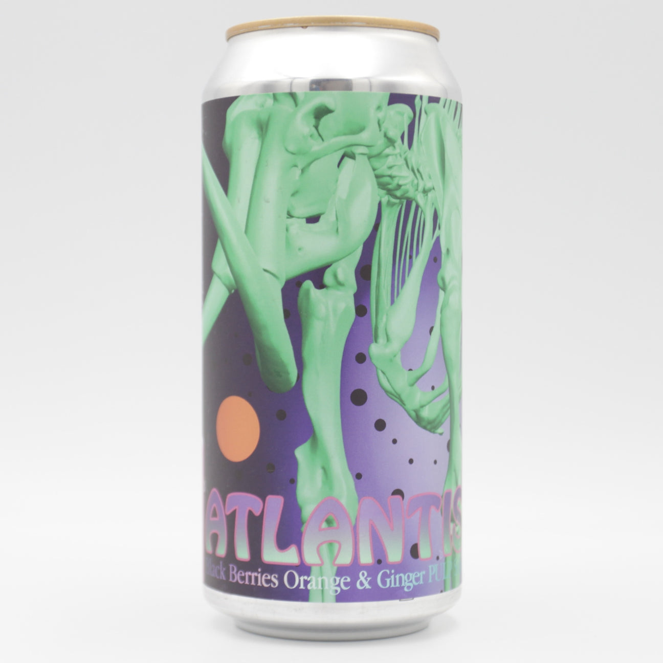This is a can of Elmeleven - PULP: Atlantis - 5% (440ml). It is a Sour craft beer available to buy from Ghost Whale, voted London's best craft beer shop.