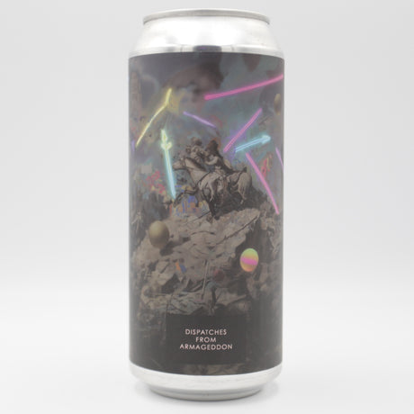This is a can of TEST / Brujos - Dispatches From Armaggedon - 12% (473ml). It is a Triple IPA craft beer available to buy from Ghost Whale, voted London's best craft beer shop.