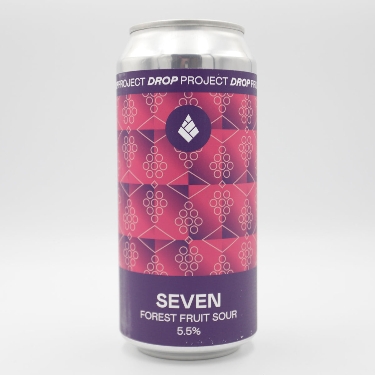 This is a can of Drop Project - Seven - 5.5% (440ml). It is a Sour craft beer available to buy from Ghost Whale, voted London's best craft beer shop.