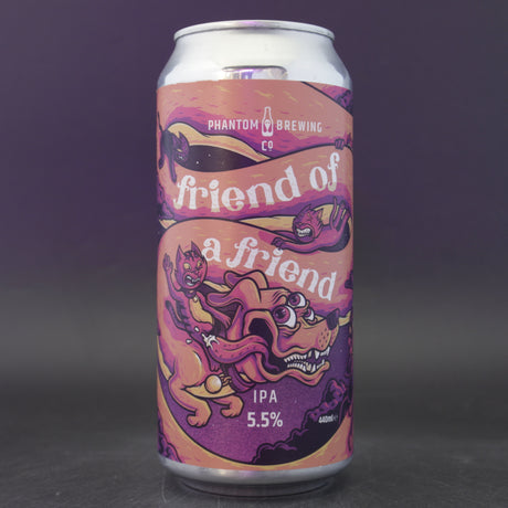 This is a can of Phantom Brewing Co - Friend Of A Friend - 5.5% (440ml). It is a IPA craft beer available to buy from Ghost Whale, voted London's best craft beer shop.
