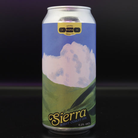 This is a can of OSO Brewing - Sierra - 6.2% (440ml). It is a IPA craft beer available to buy from Ghost Whale, voted London's best craft beer shop.