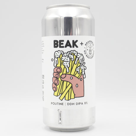 This is a can of Beak / Brasserie du Bas - Poutine - 8% (440ml). It is a Double IPA craft beer available to buy from Ghost Whale, voted London's best craft beer shop.
