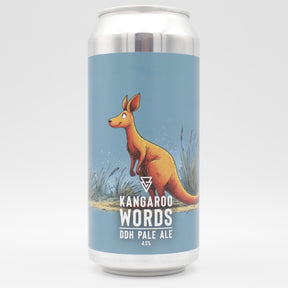 This is a can of Azvex - Kangaroo Words - 4.5% (440ml). It is a Pale Ale craft beer available to buy from Ghost Whale, voted London's best craft beer shop.