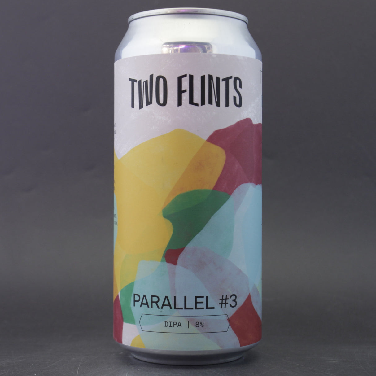 This is a can of Two Flints - Parallels #3 - 8% (440ml). It is a Double IPA craft beer available to buy from Ghost Whale, voted London's best craft beer shop.