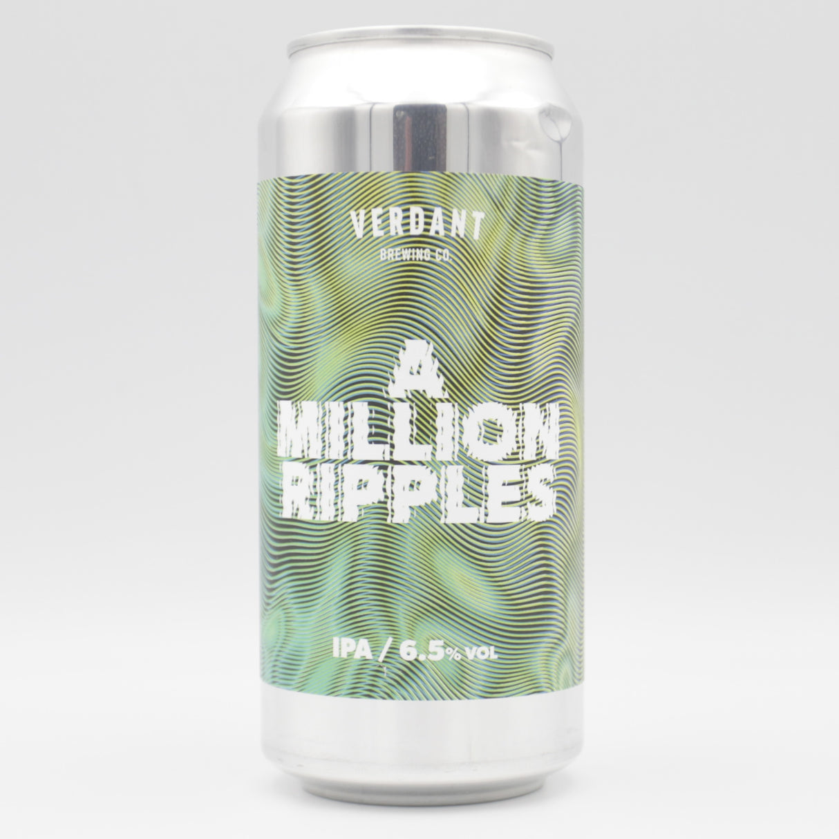 This is a can of Verdant - A Million Ripples - 6.5% (440ml). It is a IPA craft beer available to buy from Ghost Whale, voted London's best craft beer shop.