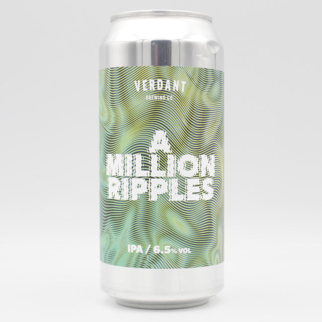 This is a can of Verdant - A Million Ripples - 6.5% (440ml). It is a IPA craft beer available to buy from Ghost Whale, voted London's best craft beer shop.