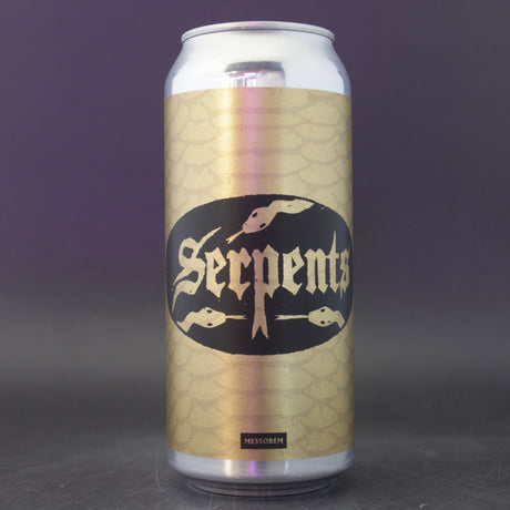 This is a can of Messorem / Badlands - Serpents XTRM TURBO  - 8.2% (473ml). It is a Double IPA craft beer available to buy from Ghost Whale, voted London's best craft beer shop.