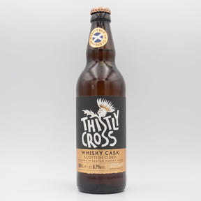 This is a bottle of Thistly Cross - Whisky Cask Cider - 6.7% (500ml). It is a  craft cider available to buy from Ghost Whale, voted London's best craft beer shop.