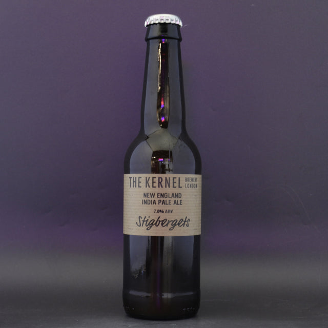 This is a bottle of The Kernel / Stigbergets - New England IPA - 7% (330ml). It is a IPA craft beer available to buy from Ghost Whale, voted London's best craft beer shop.