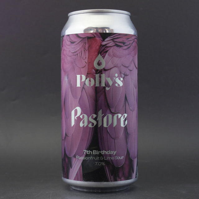 This is a can of Polly's Brew Co / Pastore - 7th Birthday: Passionfruit & Lime Sour - 7% (440ml). It is a Sour craft beer available to buy from Ghost Whale, voted London's best craft beer shop.