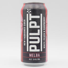 This is a can of Pulpt - Melba - 3.4% (440ml). It is a  craft cider available to buy from Ghost Whale, voted London's best craft beer shop.