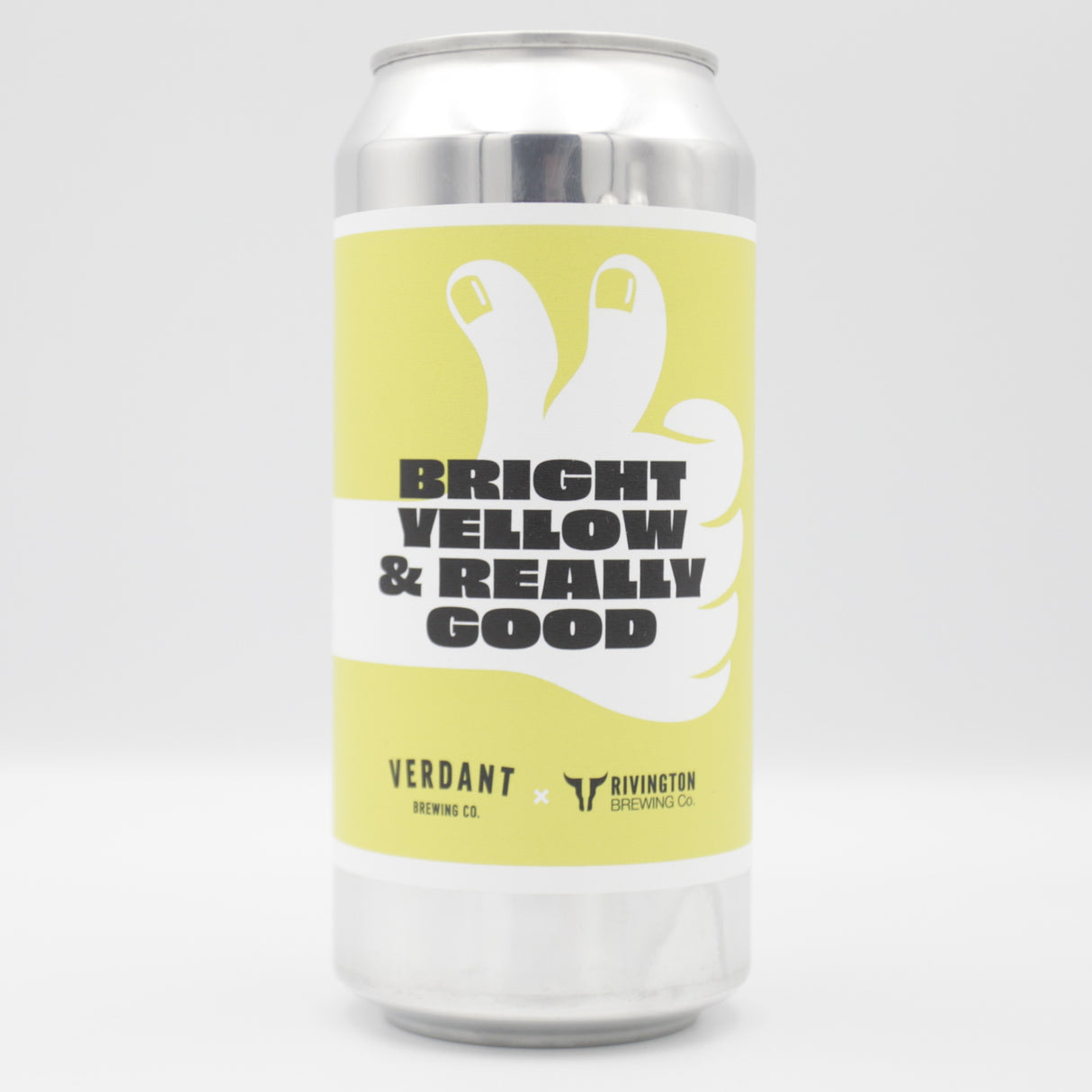 This is a can of Verdant / Rivington - Bright Yellow And Really Good - 6.5% (440ml). It is a IPA craft beer available to buy from Ghost Whale, voted London's best craft beer shop.