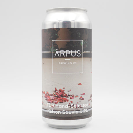 This is a can of Arpus Brewing Co - TDH Hand Selected Neslon Sauvin DIPA - 8% (440ml). It is a Double IPA craft beer available to buy from Ghost Whale, voted London's best craft beer shop.