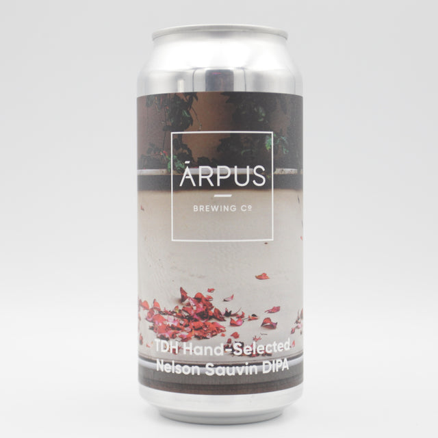 This is a can of Arpus Brewing Co - TDH Hand Selected Neslon Sauvin DIPA - 8% (440ml). It is a Double IPA craft beer available to buy from Ghost Whale, voted London's best craft beer shop.