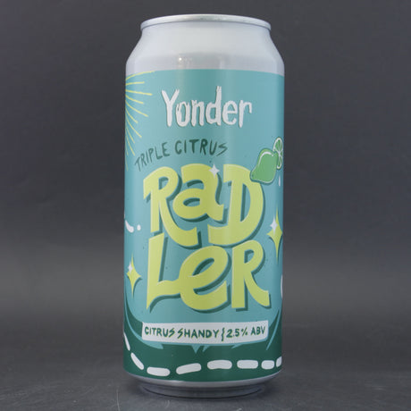 This is a can of Yonder - Citrus Radler - 2.5% (440ml). It is a Radler craft beer available to buy from Ghost Whale, voted London's best craft beer shop.