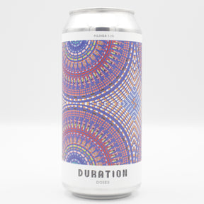 This is a can of Duration - Doses - 5.1% (440ml). It is a Lager / Pilsner / Kölsch craft beer available to buy from Ghost Whale, voted London's best craft beer shop.