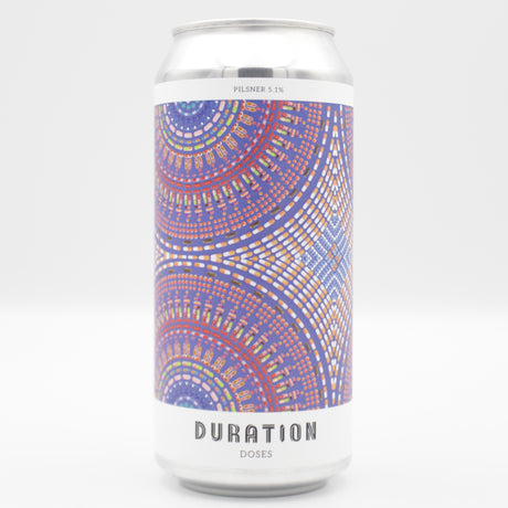 This is a can of Duration - Doses - 5.1% (440ml). It is a Lager / Pilsner / Kölsch craft beer available to buy from Ghost Whale, voted London's best craft beer shop.