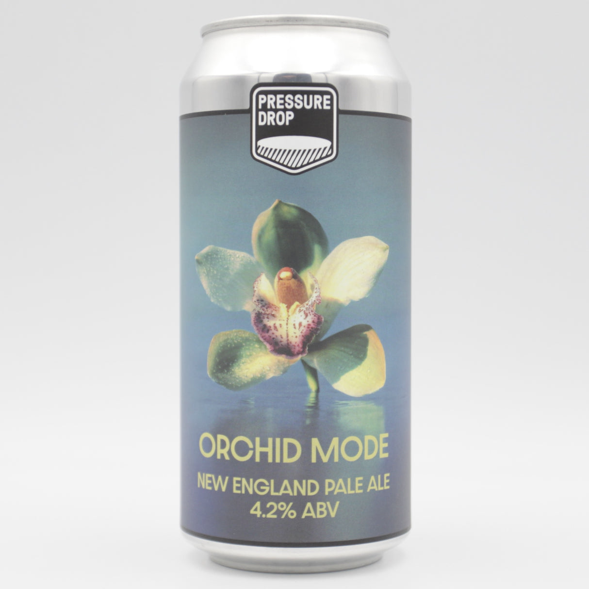 This is a can of Pressure Drop - Orchid Mode - 4.2% (440ml). It is a Pale Ale craft beer available to buy from Ghost Whale, voted London's best craft beer shop.
