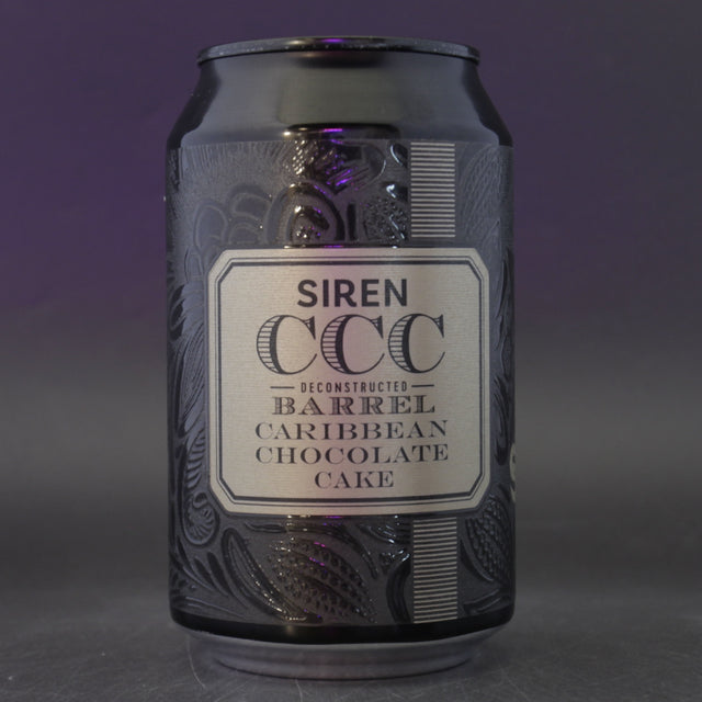 This is a can of Siren - Deconstructed Barrel Aged Chocolate Cake - 8.4% (330ml). It is a Stout / Porter craft beer available to buy from Ghost Whale, voted London's best craft beer shop.