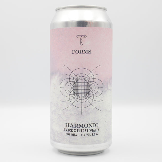 This is a can of Track / Fuerst Wiacek - Harmonic - 8.2% (440ml). It is a Double IPA craft beer available to buy from Ghost Whale, voted London's best craft beer shop.