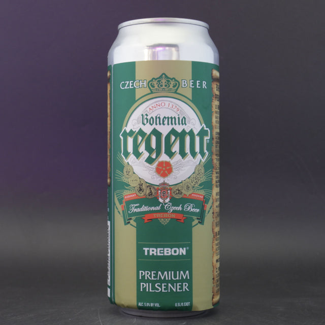 This is a can of Bohemia Regent - Premium Světlý Ležák 12 - 5% (500ml). It is a Lager / Pilsner / Kölsch craft beer available to buy from Ghost Whale, voted London's best craft beer shop.