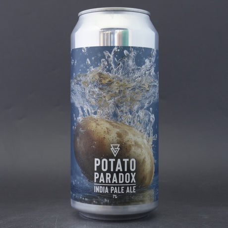 This is a can of Azvex - Potato Paradox - 7% (440ml). It is a IPA craft beer available to buy from Ghost Whale, voted London's best craft beer shop.