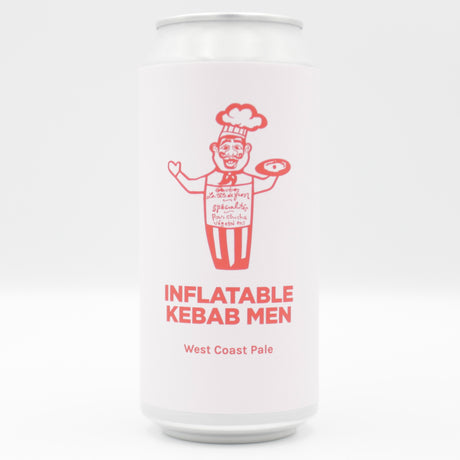 This is a can of Pomona Island - Inflatable Kebab Men - 5.3% (440ml). It is a Pale Ale craft beer available to buy from Ghost Whale, voted London's best craft beer shop.