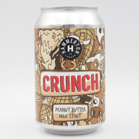 This is a can of Hammerton - Crunch - 5.4% (330ml). It is a Stout / Porter craft beer available to buy from Ghost Whale, voted London's best craft beer shop.