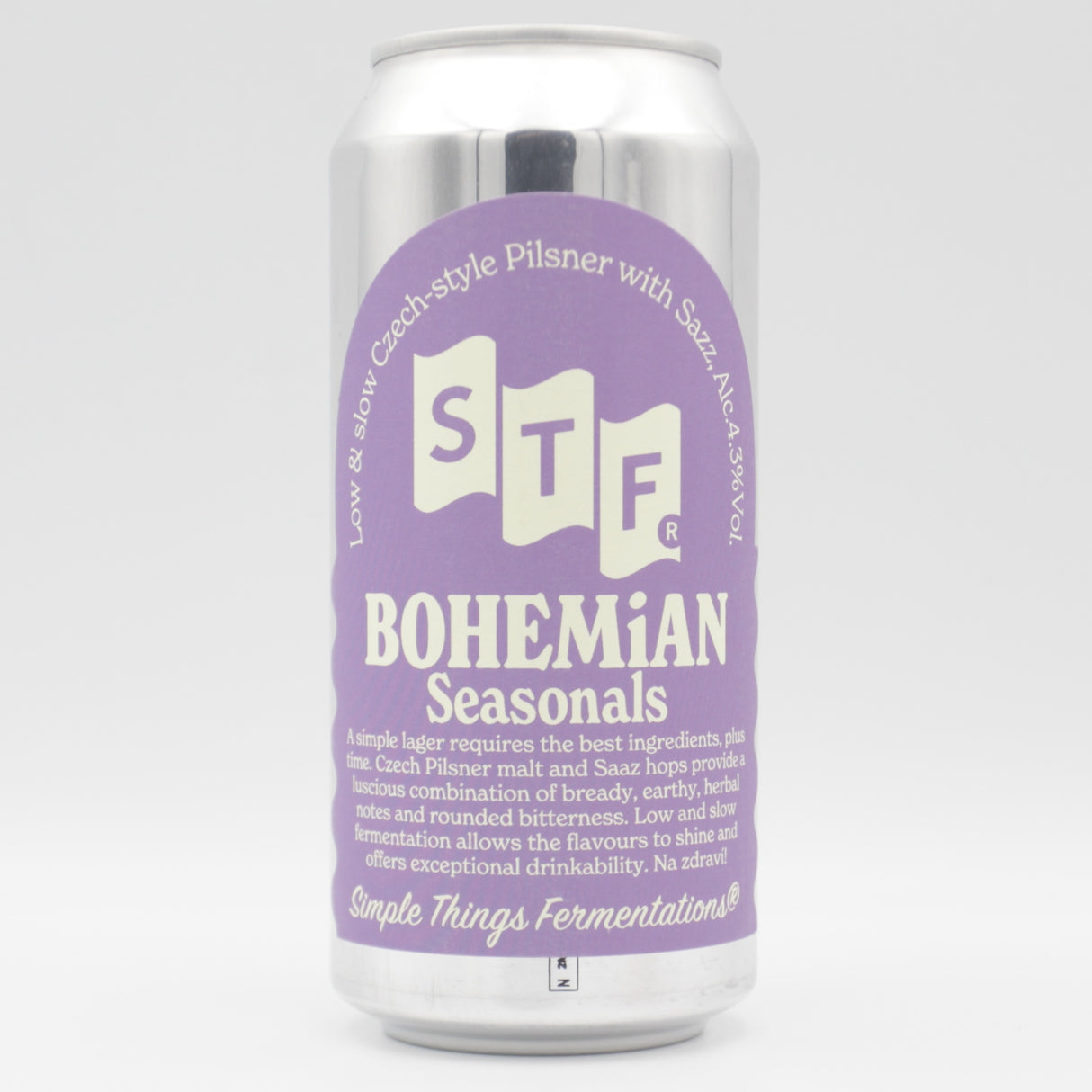 This is a can of Simple Things Fermentations - Bohemian - 4.3% (440ml). It is a Lager / Pilsner / Kölsch craft beer available to buy from Ghost Whale, voted London's best craft beer shop.