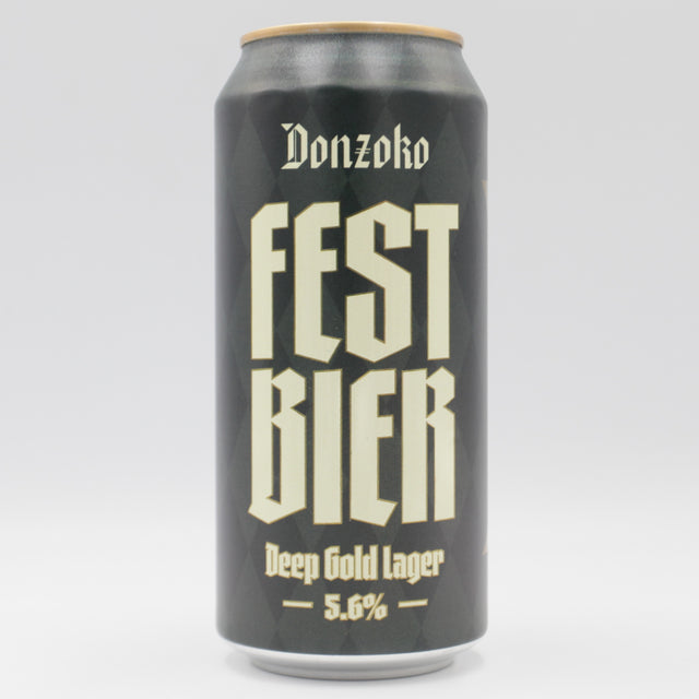 This is a can of Donzoko - Festbier 2026 - 5.6% (440ml). It is a Lager / Pilsner / Kölsch craft beer available to buy from Ghost Whale, voted London's best craft beer shop.