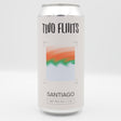 This is a can of Two Flints - Santiago - 3.8% (440ml). It is a Pale Ale craft beer available to buy from Ghost Whale, voted London's best craft beer shop.