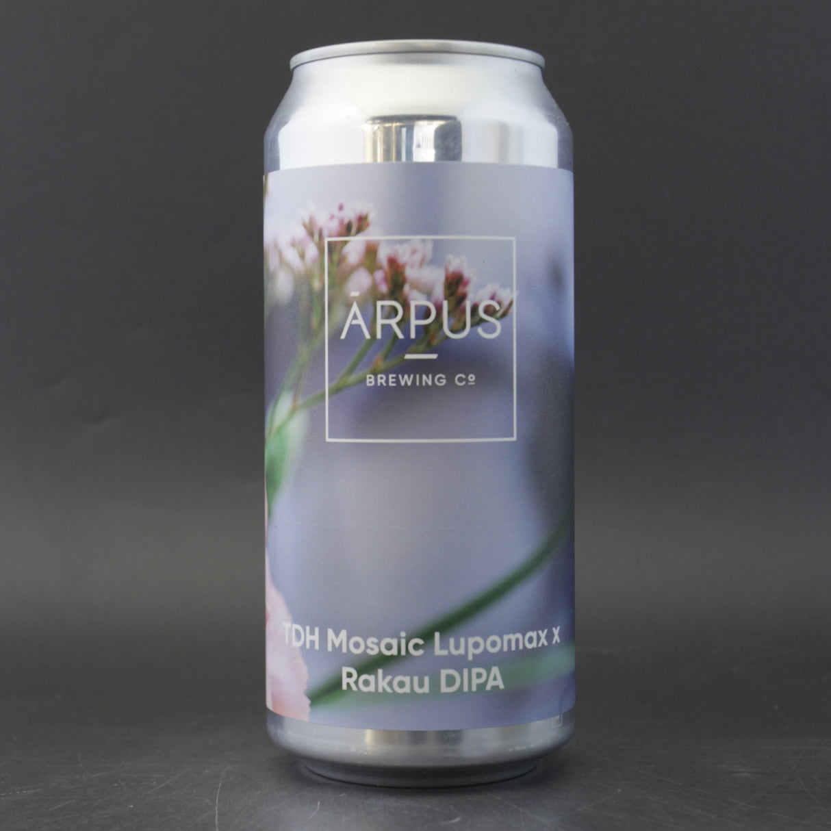 This is a can of Arpus Brewing Co - TDH Mosaic Lupomax x Rakau DIPA - 7.8% (440ml). It is a Double IPA craft beer available to buy from Ghost Whale, voted London's best craft beer shop.