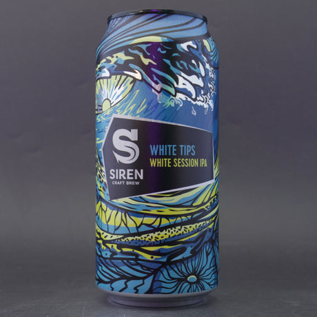This is a can of Siren - White Tips - 4.5% (440ml). It is a IPA craft beer available to buy from Ghost Whale, voted London's best craft beer shop.