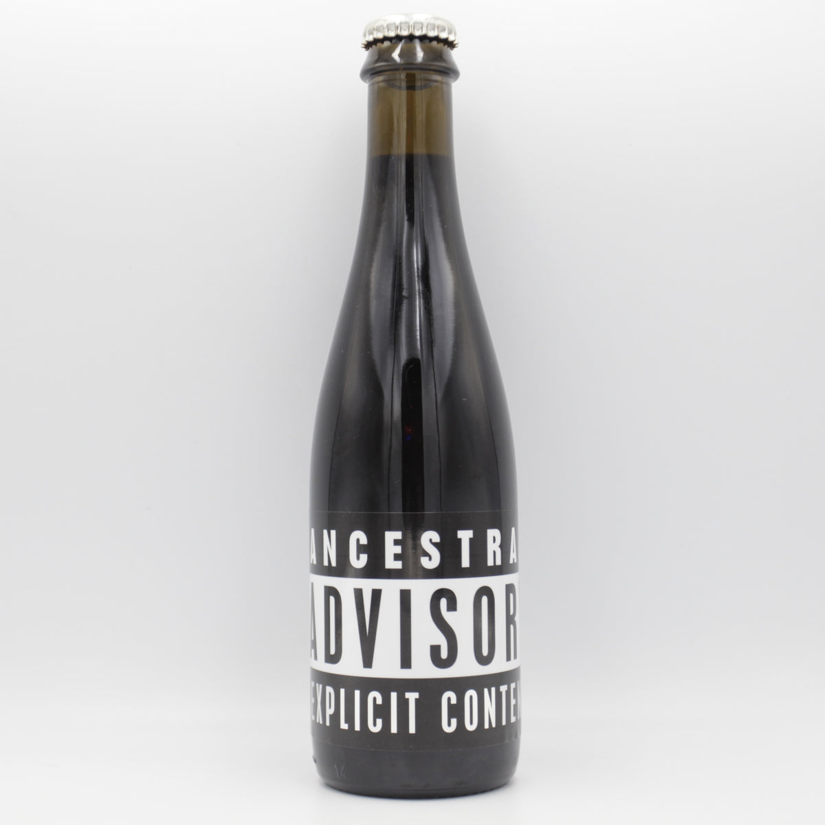 This is a bottle of Omnipollo - Ancestral Advisory - 11% (375ml). It is a Imperial Stout / Porter craft beer available to buy from Ghost Whale, voted London's best craft beer shop.